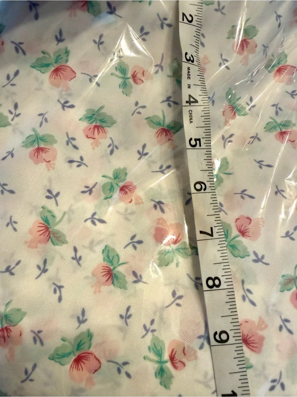 Cottage Floral Shower Curtain Dusty Rose Country Blue Vintage 80s 90s